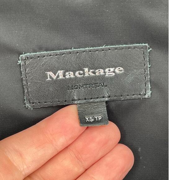 Mackage Black Miela-N Belted Lambskin Leather Moto Motorcycle Biker Jacket XS - Picture 7 of 10